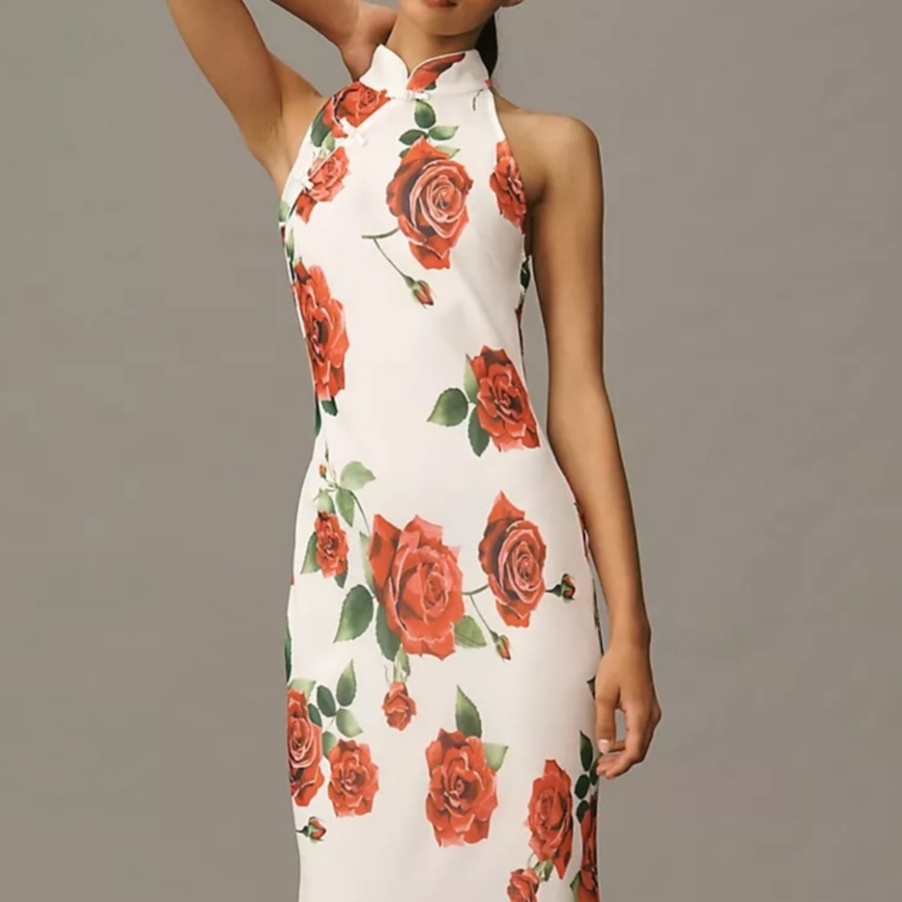 Anthropologie SauLee Gladys Halter Printed MAXI DRESS.